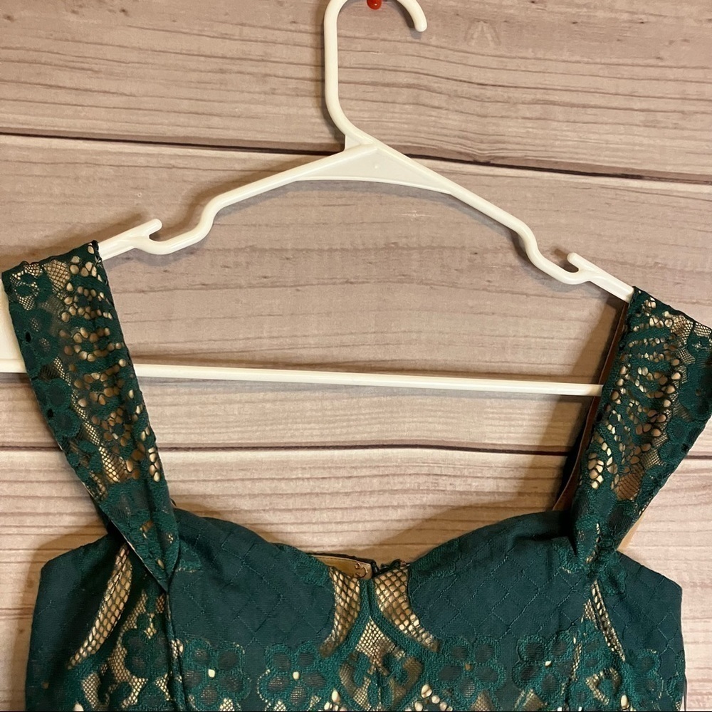 RYSE the Label Alex Dark Green Lace Off the Shoulder Bodycon Dress - Picture 4 of 12